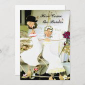 2人の花嫁を持つ2人の花嫁の結婚式招待状 招待状 (正面/裏面)