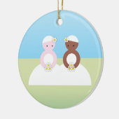 2人の花嫁1人の白人 セラミックオーナメント (左)