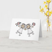 2人の花嫁 カード (黄色い花)