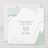 2人の花嫁 レズビアン ウェディング グリーン  招待状 (裏面)