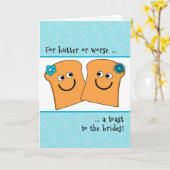 2人の花嫁 レズビアン ウェディング  コンラッツ  ユーモアたっぷりな乾杯 カード (黄色い花)