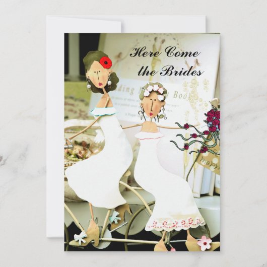 2人の花嫁 結婚式招待状 招待状 (正面)