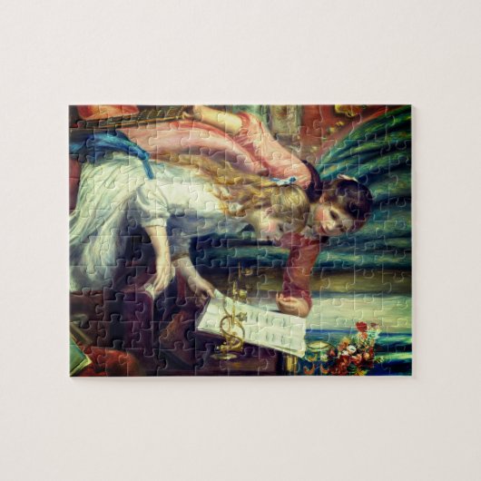 2人の若い女の子がピアノを弾いているルノアール: ジグソーパズル (横)