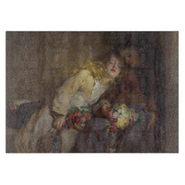 2人の若い女の子が帰宅 カッティングボード