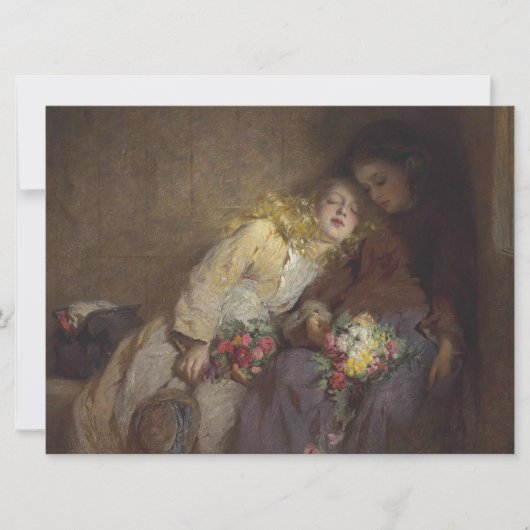 2人の若い女の子が帰宅 カード (正面)