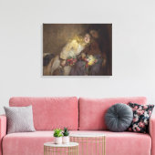 2人の若い女の子が帰宅 キャンバスプリント (インサイチュ (リビング))