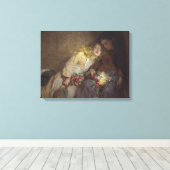 2人の若い女の子が帰宅 キャンバスプリント (インサイチュ (ウッドフロア))