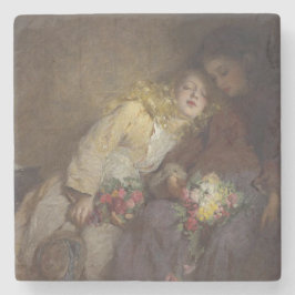 2人の若い女の子が帰宅 ストーンコースター