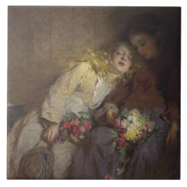 2人の若い女の子が帰宅 タイル