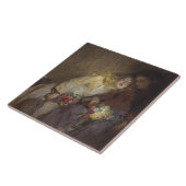 2人の若い女の子が帰宅 タイル (側面)