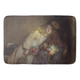 2人の若い女の子が帰宅 バスマット