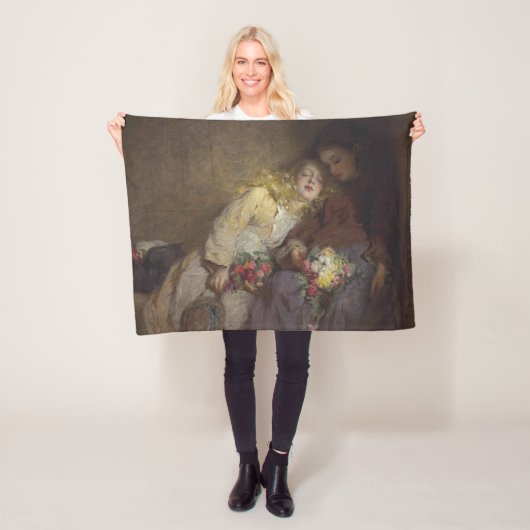 2人の若い女の子が帰宅 フリースブランケット (インサイチュ)