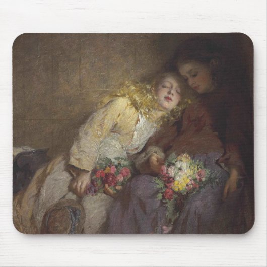 2人の若い女の子が帰宅 マウスパッド (正面)