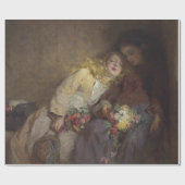 2人の若い女の子が帰宅 ラッピングペーパー (フラット)