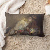 2人の若い女の子が帰宅 ランバークッション (ブランケット)