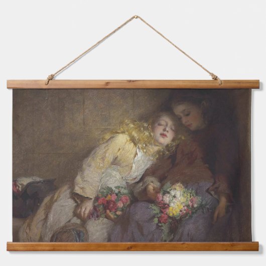 2人の若い女の子が帰宅 吊り下げ型タペストリー (正面)