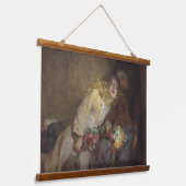 2人の若い女の子が帰宅 吊り下げ型タペストリー (傾斜あり)