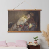 2人の若い女の子が帰宅 吊り下げ型タペストリー (寝室)