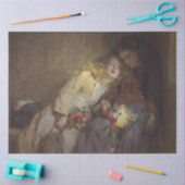 2人の若い女の子が帰宅 薄葉紙 (クラフト)