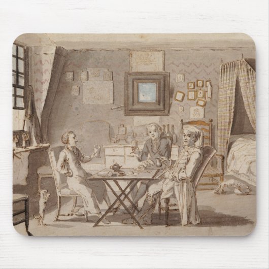 2人の若者(ペン及び茶色インクとの自画像 マウスパッド (正面)