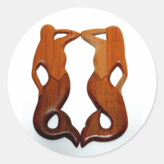 2人の見晴らし人魚 ラウンドシール (正面)