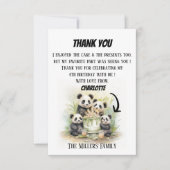 2人の親と2人の子供 - 水彩のファミリーバースデー サンキューカード (正面)