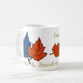 2人の親、2人の子供およびベビー-名前入りな- コーヒーマグカップ (正面左)