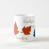 2人の親、2人の子供およびベビー-名前入りな- コーヒーマグカップ (中央)