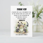 2人の親 2人の子供 - 水彩の家族の誕生日 サンキューカード (スタンド正面)