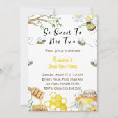 2人の誕生日パーティーになるには甘い第二の蜂の日 招待状 (正面)