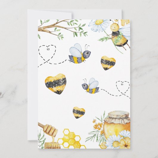 2人の誕生日パーティーになるには甘い第二の蜂の日 招待状 (裏面)