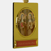 2人の貧しいクレア聖人(SAU 027) ゴールドプレートバナーオーナメント (右)