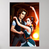 2人の踊り | AIアートポスター ポスター (正面)