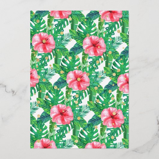 2人の野生の恐竜の女の子2歳の誕生日実在 箔招待状 (裏面)