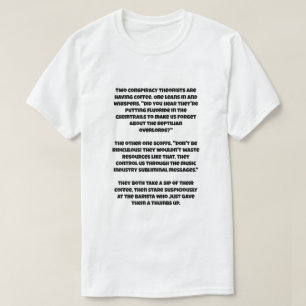 2人の陰謀理論家についてのAIジョーク Tシャツ