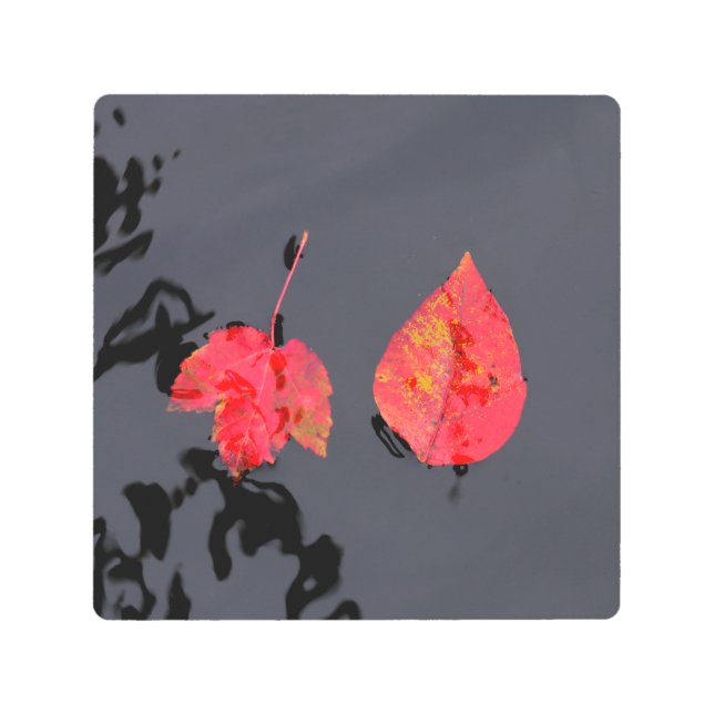 2人の離れ人が行かない メタルプリント (正面)