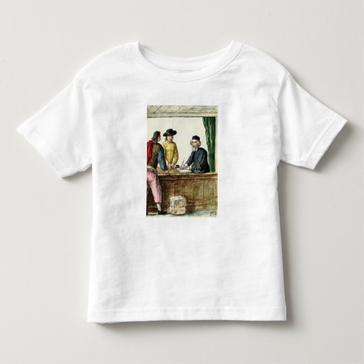 2人の顧客を持つユダヤ人の店主 トドラーTシャツ (正面)