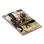 2人の馬チームの混合メディアコラージュ ノートブック (右側)