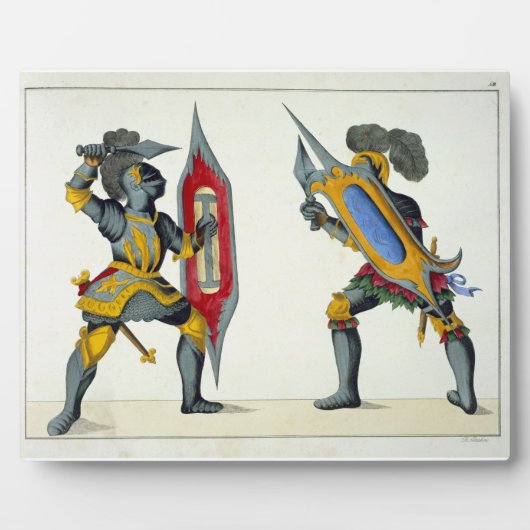 2人の騎士の戦い、'の歴史からのプレート フォトプラーク (正面)