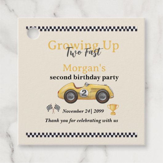 2人の高速イエローレースカーキッズ2nd フェイバータグ (正面)