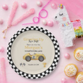 2人の高速イエローレースカーキッズ2nd ペーパープレート (パーティー)