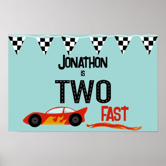 2人の高速キッズラッカーの2番目の誕生日パーティー ポスター (正面)