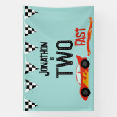 2人の高速キッズラッカーの2番目の誕生日パーティー 横断幕 (縦)