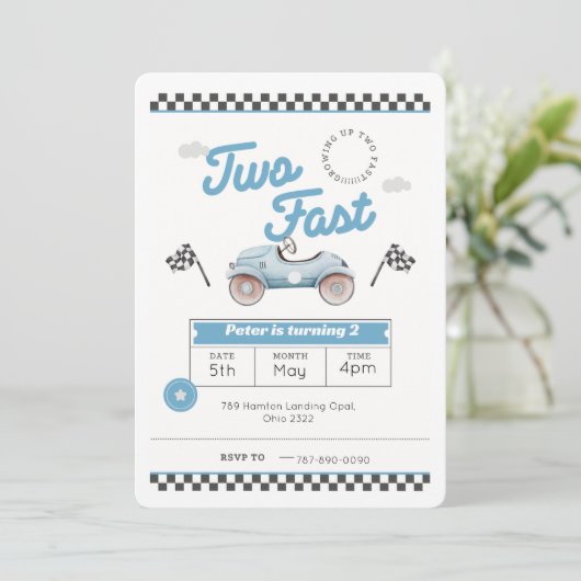 2人の高速少年の誕生日招待状 招待状 (スタンド正面)