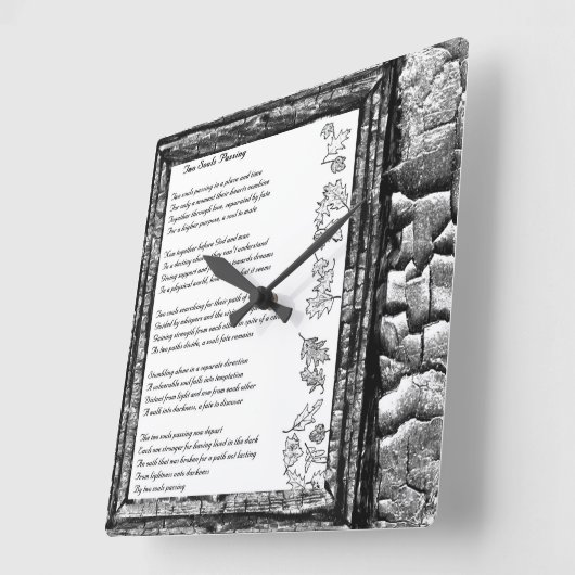 2人の魂が通り過ぎ スクエア壁時計 (傾斜)