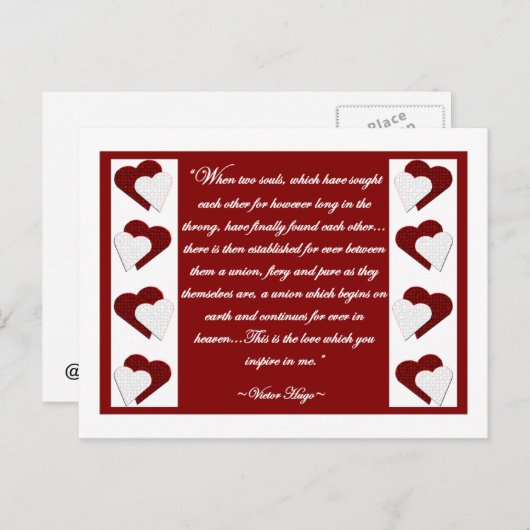 2人の魂が…ビクトルウゴ引用文はがき ポストカード (正面/裏面)
