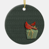 2人の（鳥）ショウジョウコウカンチョウ セラミックオーナメント (正面)