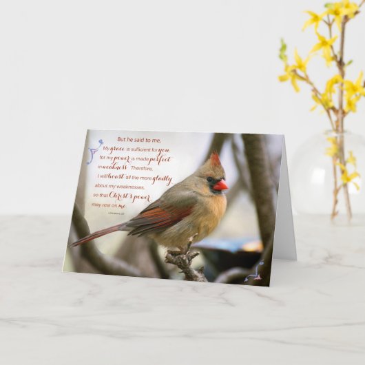 2人のCorinthiansの12:9の基本的な勇気付けられるカード カード (黄色い花)