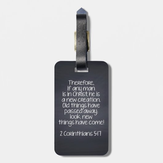 2人のCorinthiansの5:17の聖書の詩 ラゲッジタグ (裏面縦)
