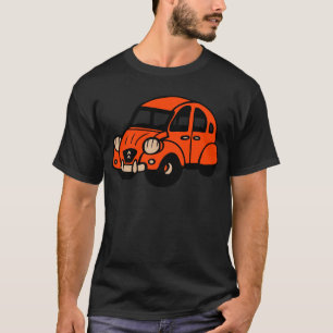 2人のcvのヴィンテージのフランス人車 tシャツ
